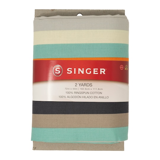 SINGER 2yd. Retro Relaxed Stripes Print Cotton Fabric